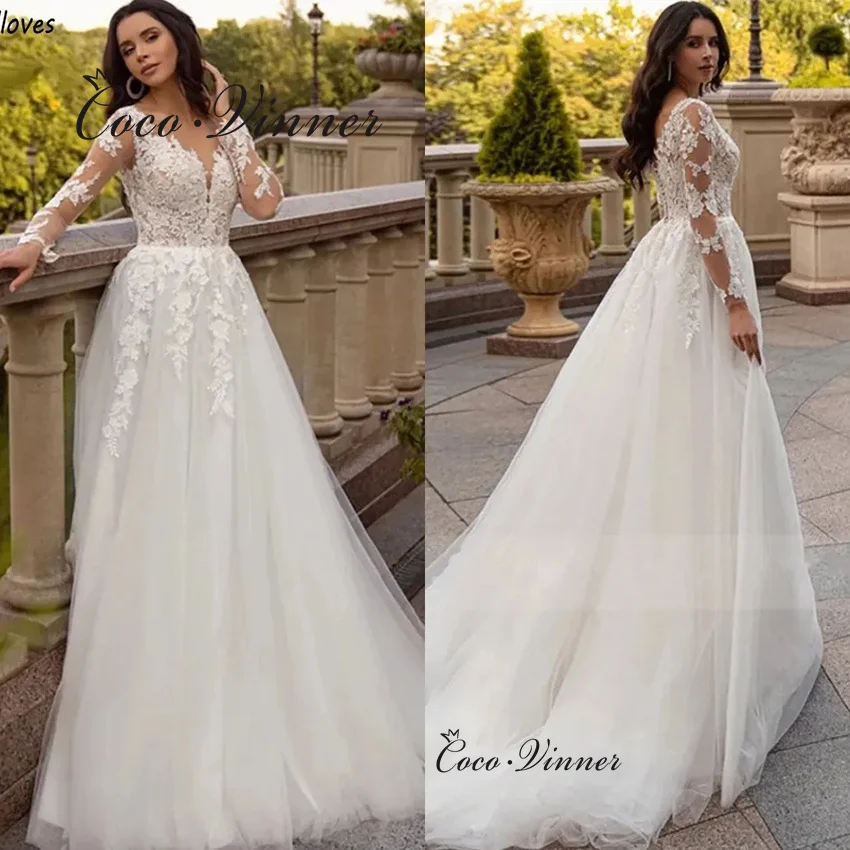 

Customized Sexy V neck Lace Up Back Tulle Simple Wedding Dresses Bohemiam Style Sweep Train Country Wedding Dress W1354