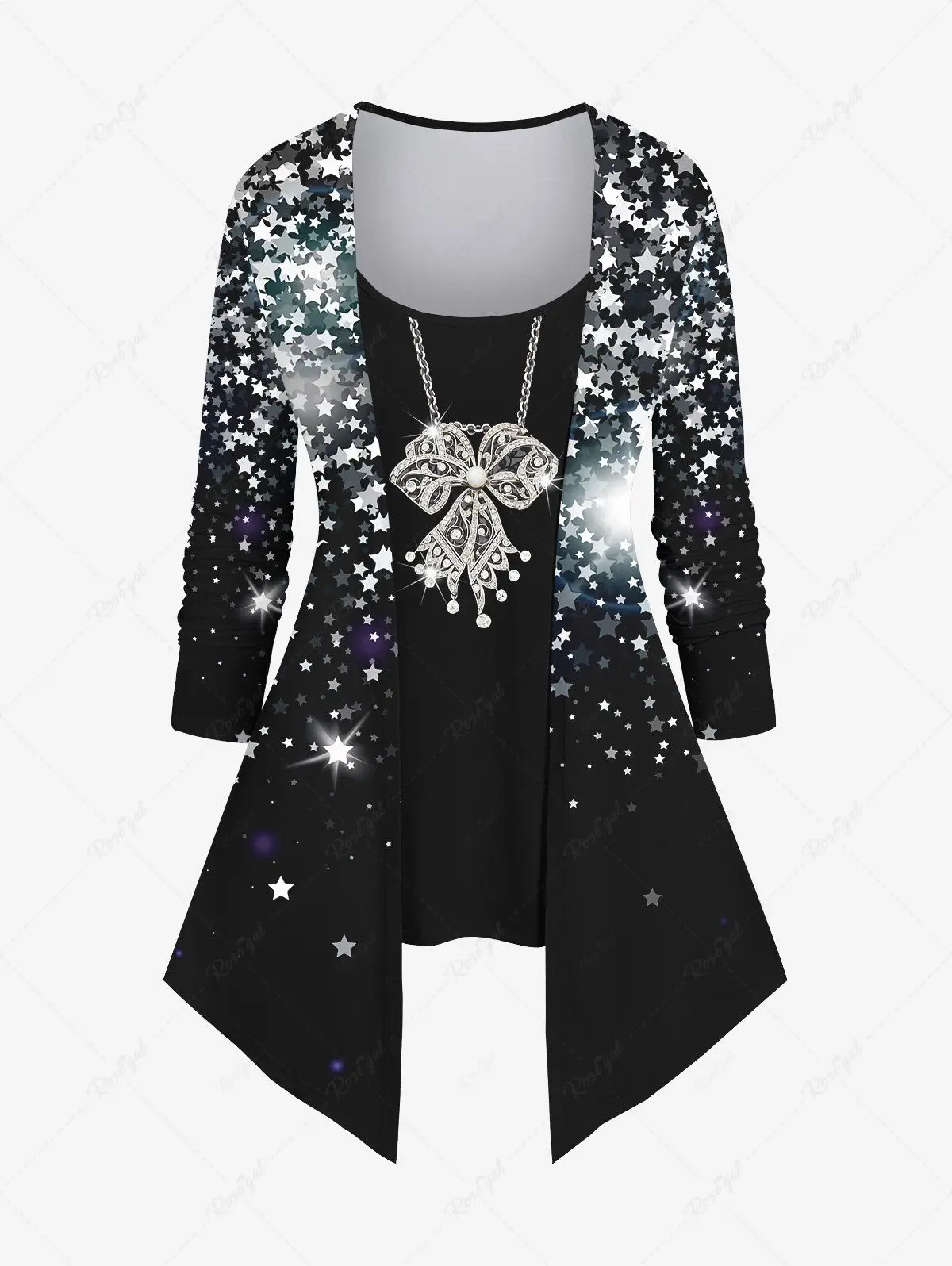 New Women's Daily Casual Matching Set Chain Bowknot Stars Sparkling Sequin Glitter 3D Print  2 in 1 T-shirt or Leggings Set