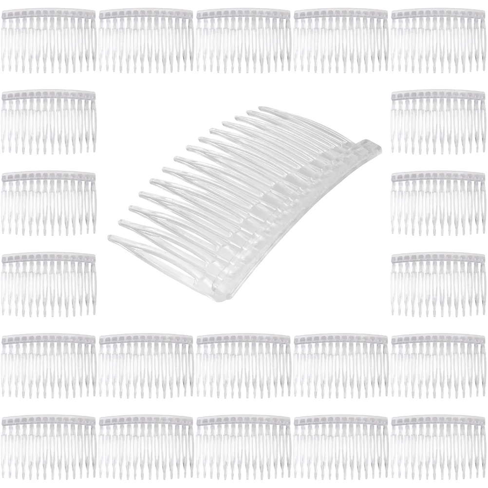 

50 Pcs Transparent Plastic Hair Comb 50pcs (transparent White) Headpiece Wedding Accessories for Brides Girls' Combs