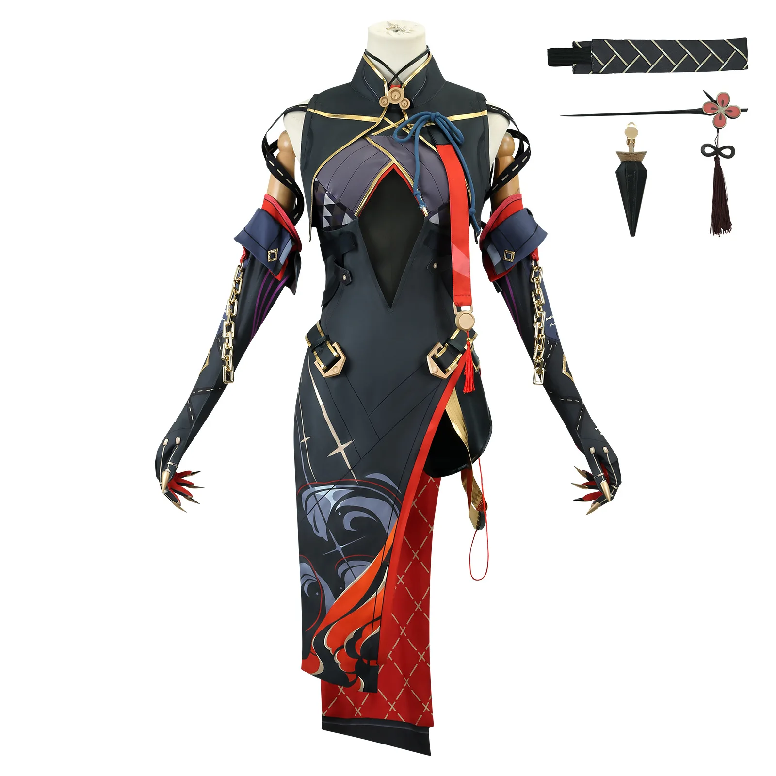 

Mingchao Cosplay Costume Huanlong's Judge Yinlin Cosplay Costume A Two-dimensional Anime Costume Cheongsam