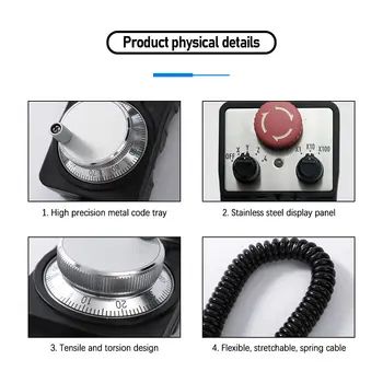 Generatore di impulsi manuale CNC 4/6 assi STK MPG Volantino pendente di arresto di emergenza 5V 5V-24V Controller CNC 8 best sales volantino mpg - №7