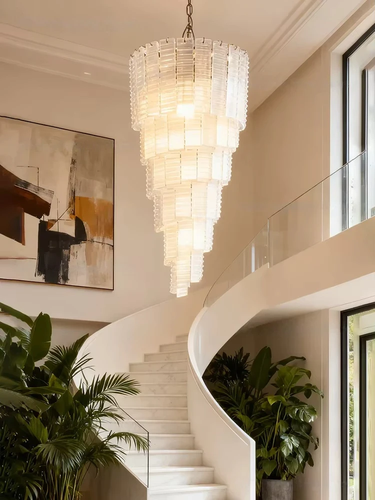 Italy Modern Texture Murano Glass  Chandelier Classy Home Applicant Led E14 Dimmbale Lamp For Living Room Villa