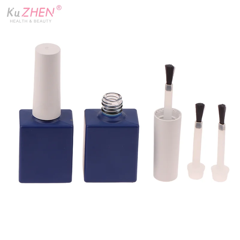 5-15 مللي الأزرق تعتيم زجاجة طلاء الأظافر مع فرشاة فارغة عبوة زجاجة زجاجة صمغ عينة صغيرة جيل للأظافر البولندية الحاويات الزجاج