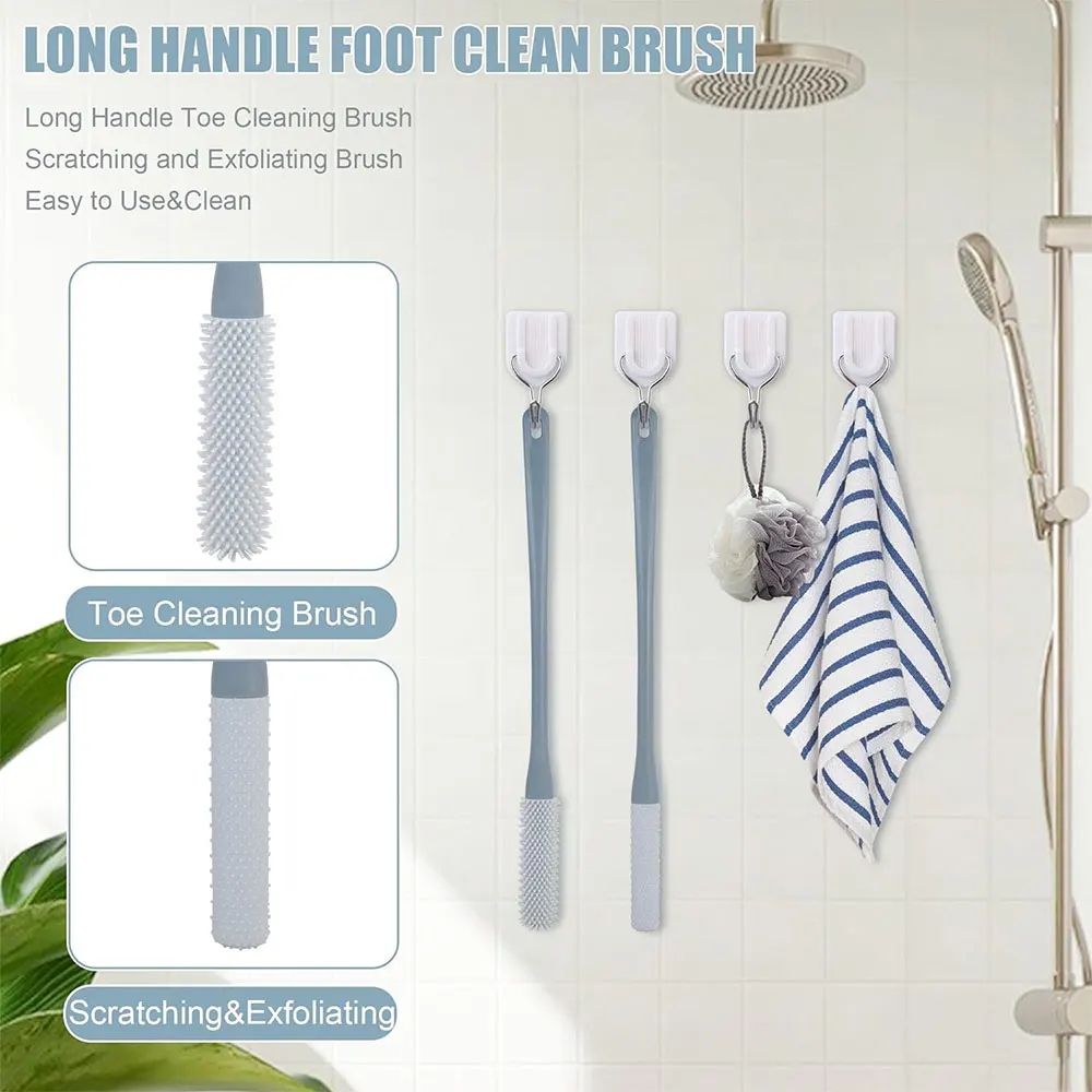 2 pcs Foot Scrubber for Pregnant Women, Toe Cleaning Brush, Exfoliating Silicone Brush, Remove Dead Skin, Foot Washing Tool