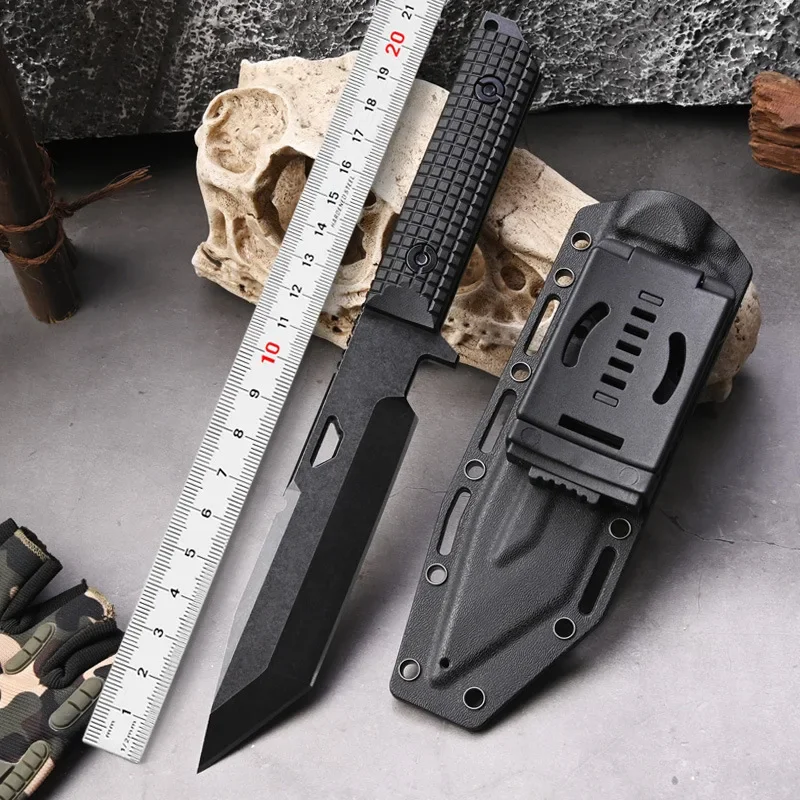 New Multifunctional Outdoor Small Straight Knife Camping Survival Portable Integrated Keel High Hardness Fruit Knife