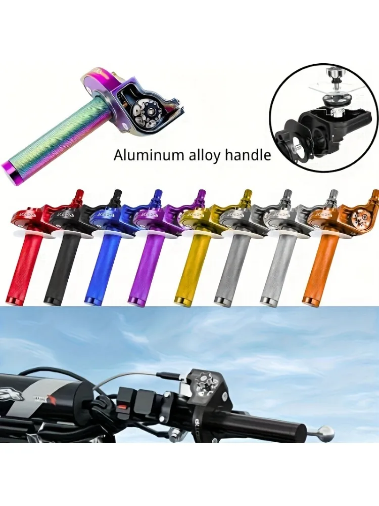 Poignée d'accélérateur de moto 7/8 "22mm, ensemble d'accélérateur à torsion rapide en aluminium CNC avec câble