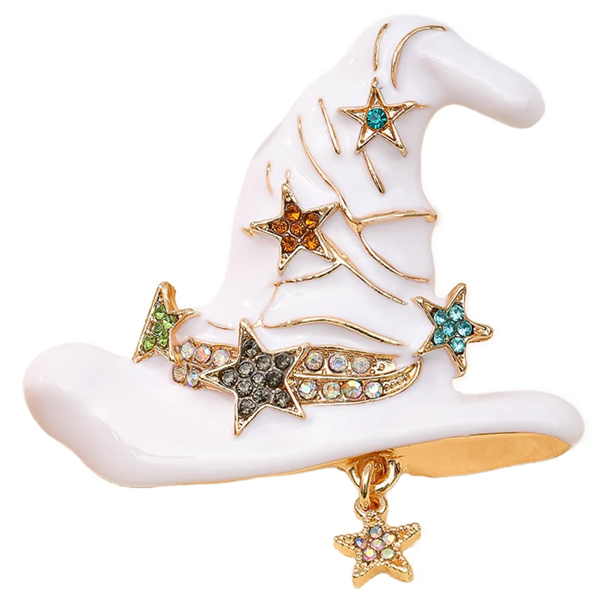 New Retro Star Witch Hat Enamel Brooches For Women Men Exaggerated Personalized Halloween Pin Creative Accessories Holiday Gift