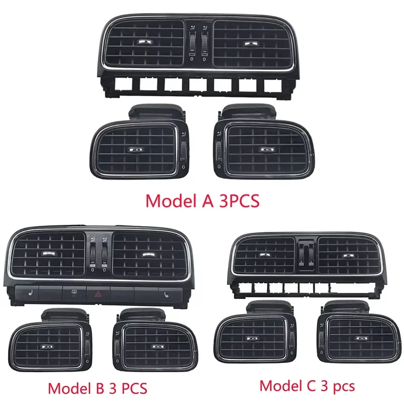 Glossy Black Front Dashboard AC Air Vent Trim for VW Polo 6R 5 6C GTI MK5 Vento Hatchback 2010-2013 6R0819703 6R0819704