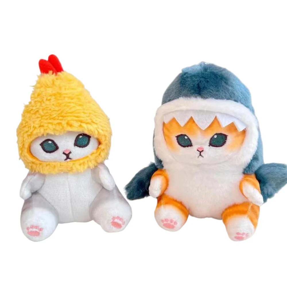 Cute Tempura Fried Shrimp Shark Cat Plush Doll Pendant Japanese Popular Cartoon Bag Pendant Doll Gift