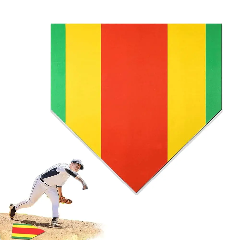 

Бейсбольная домашняя базовая площадка, 17-дюймовая цветная площадка для отработки подач и ударов, для тренировок по софтболу, легкая, из резины
