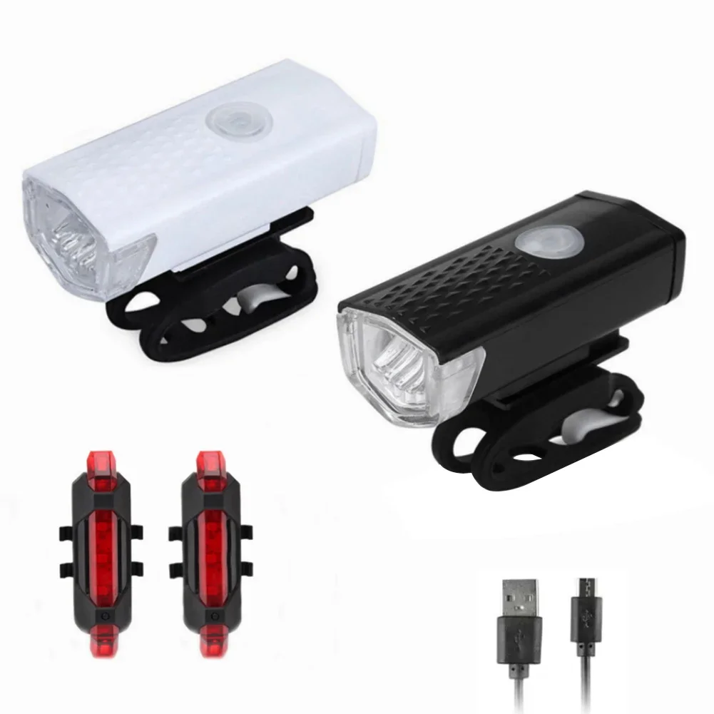 AliExpress APWIKOGER Bike Headlight Taillight Bell Set Bicycle Front Rear Lamp Waterproof Riding Cycling Light USB Charging LED Flashlight Accessorie