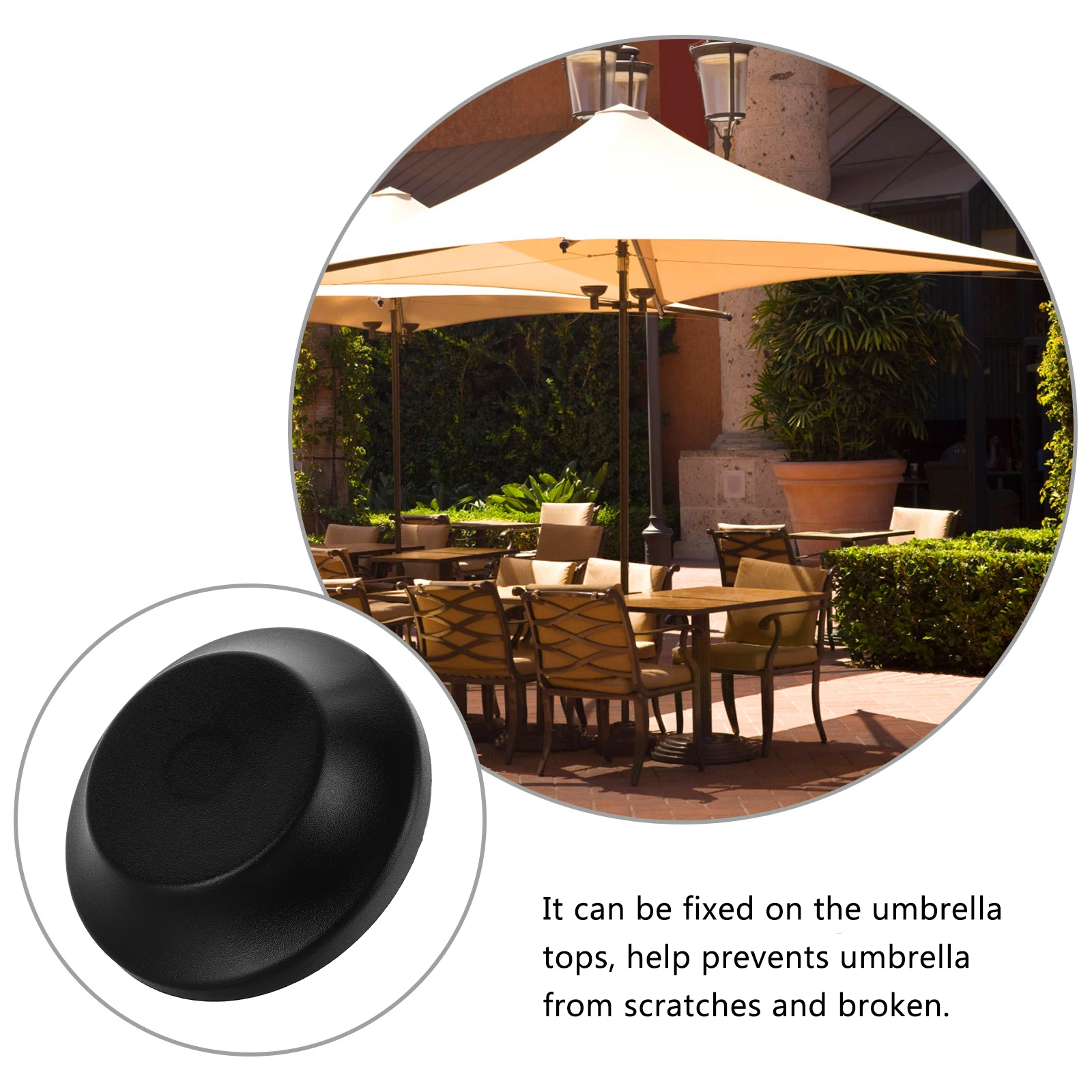 

2 Pcs Patio Umbrella Cap Outdoor Repair Parts Hole Water Proof Accessories Black Garden Cover Covers for Umbrellas Travel