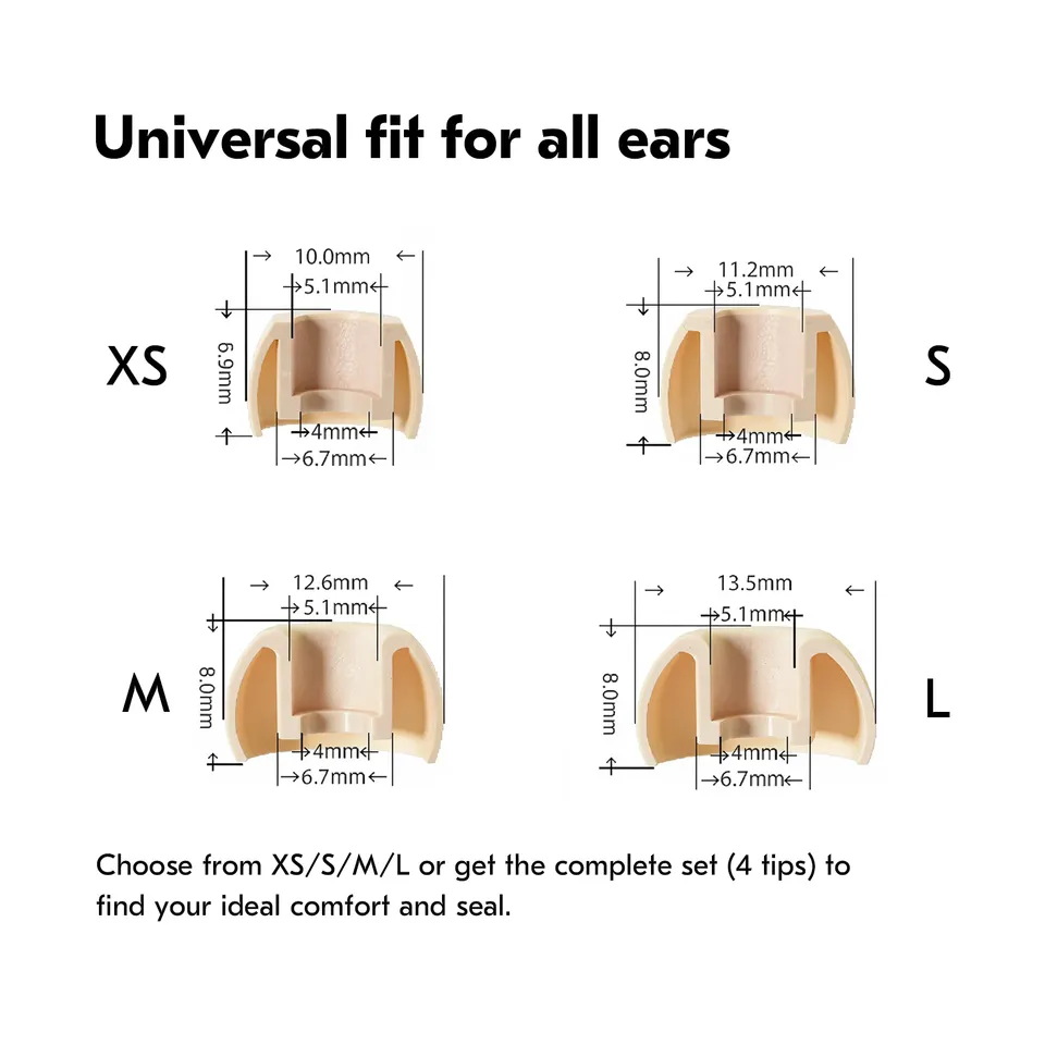 KBEAR 4540 Coffee Silicone Eartips Ergonomically Designed Earcap Optional XS/S/M/L Size and Combination Set Comfortable Earmuffs - Detail Angle #06