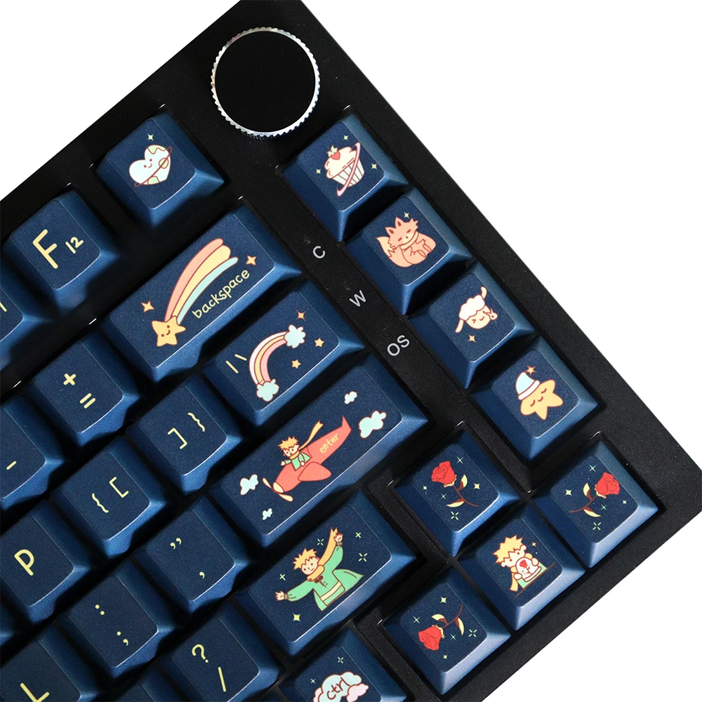 أغطية مفاتيح من Little Prince Cherry مادة PBT خمسة جوانب صبغ فرعية 129 مفتاحًا غطاء مفاتيح للوحة المفاتيح الميكانيكية 87/104/108 Mx