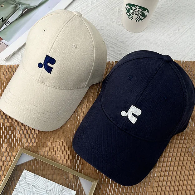 Korean Style Baseball Cap Casual Embroidered Hard Top Duckbill Cap Unisex Versatile Spring Autumn Winter Seasonal High Top Hat