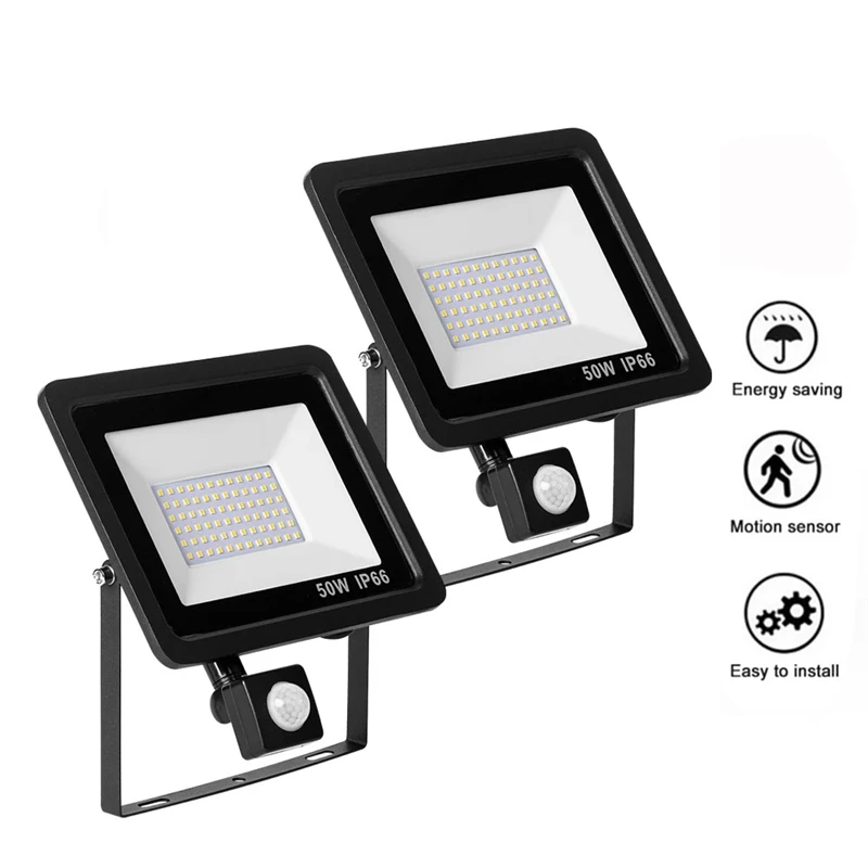 

Motion Sensor LED Flood Light 200W 100W 50W 20W With Waterproof Floodlight Projector Lamp Outdoor Spotlight for Garden Street