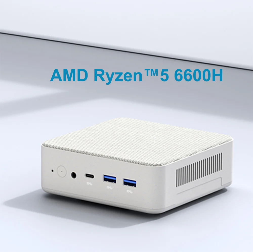 ZXIPC AMD Ryzen 5 6600H MINI, PC PC MINI Windows 11 DDR5 4800Mhz 16GB 500GB Nvme SSD WIFI6 BT5.2, komputer Desktop Display tiga