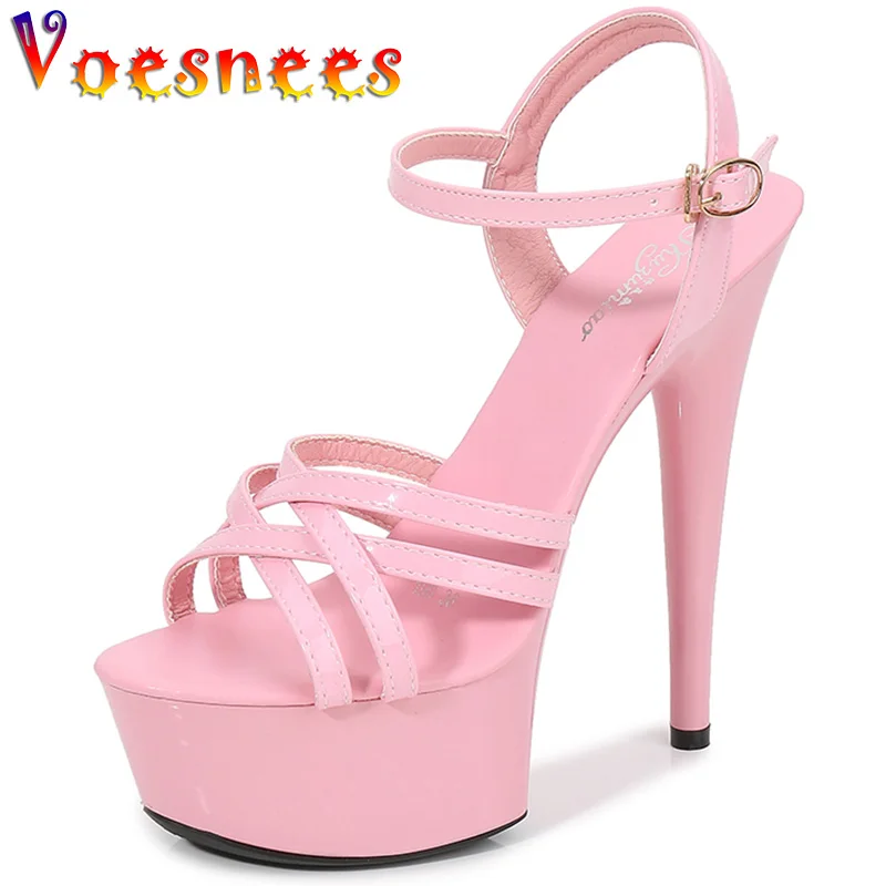 New Cross-Strap Stripper Heels Girls Shoe for Party Club Women Sexy Show Sandals 15 17 CM High Heels Sexy Platform Sandals Pumps