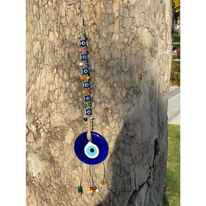 Lucky Eye Glass Blue Turkish Evil Eye ciondolo Multi Color Bead Handmade Wall Hanging Decoration for Home Living Room Car Gift