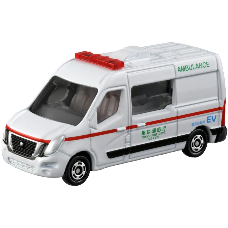TAKARA TOMY Tomica NO 44 NISSAN NV400 EV AMBULANCE Zabawki ze stopu Metalowy model pojazdu z odlewu Prezent dla dzieci Chłopców