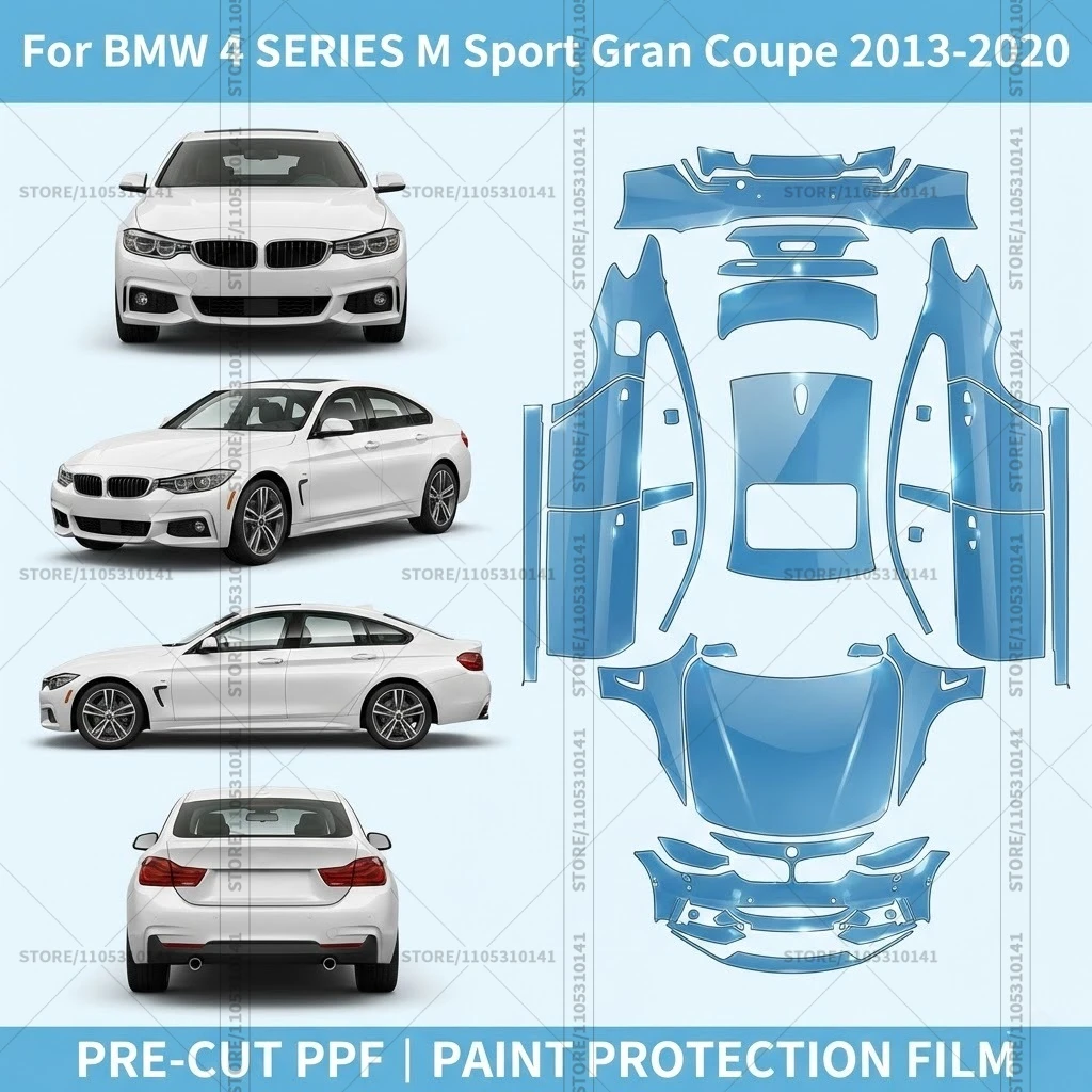 

Pre-Cut Paint Protection Film PPF Transparent Car Film Automotive PPF Full Vehicle For BMW 4 SERIES M Sport Gran Coupe 2013-2020