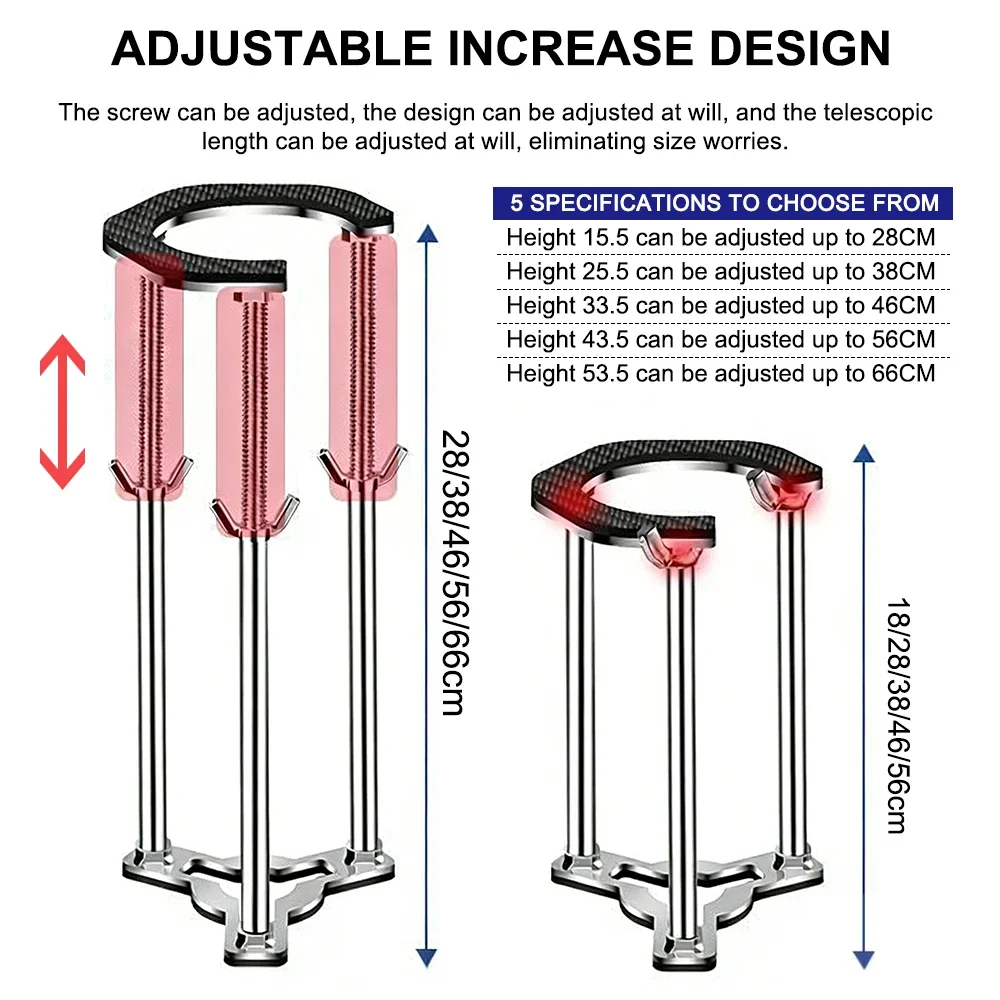 Adjustable Undermount Sink Support, Anti-Slip Portable Legs, Quick Installation for Kitchen Bathroom Washbasin Countertop