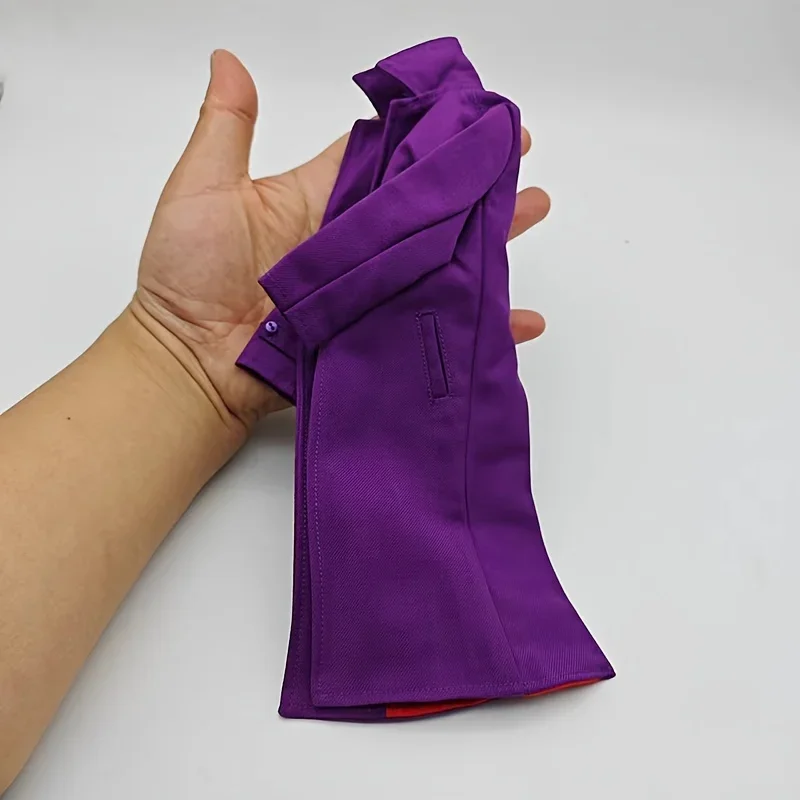 Męska kurtka wiatrówka w skali 1/6, fioletowy płaszcz, model pasujący do 12-calowej figurki akcji, akcesorium do zabawek.