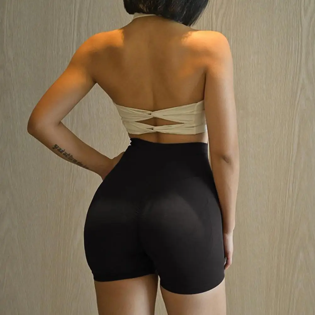 Damen Activewear-Shorts, hohe Taille, Yoga-Sport-Shorts für Damen, Laufshorts mit gerafftem Lift, pfirsichfarbenes Lifting-Design für Damen