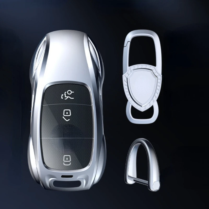 For Mercedes Benz C E-Class GLC GLA GLB GLS A200 C200 Zinc Alloy Silver Car Key Case Keyless Cover Key Shell Car Accessories