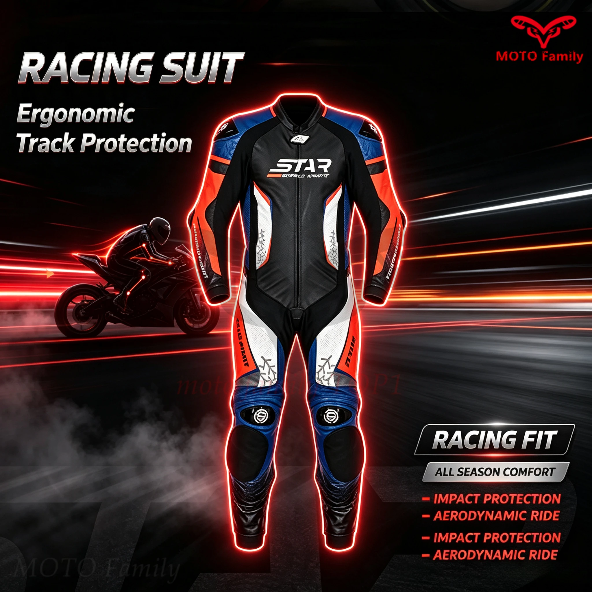 Motorcycle leather jacket racing suit professional competition leather cycling suit men's one-piece tracksuit  moto jacket men