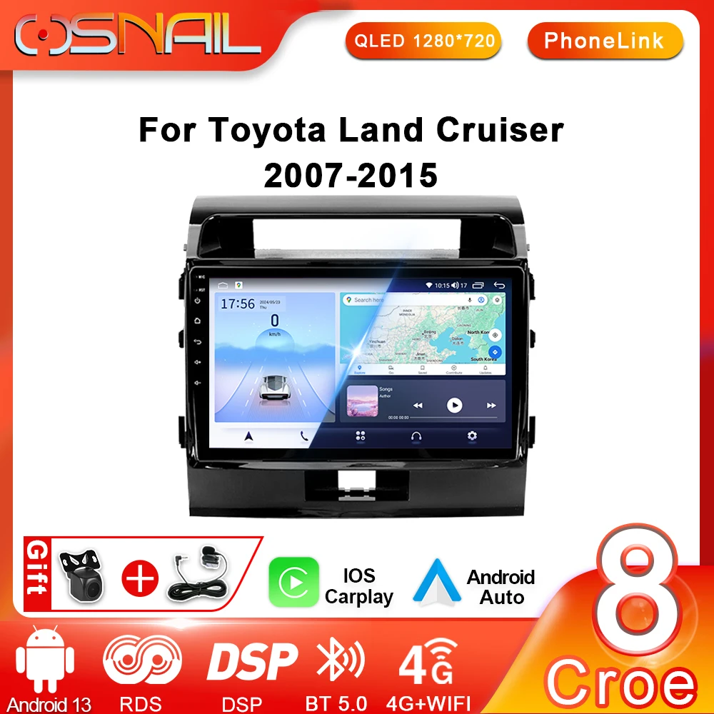 

COSNAIL 2 Din Android 13 Multimedia Player For Toyota Land Cruiser 11 200 2007 - 2015 Car Radio with bluetooth GPS Navi CarPlay