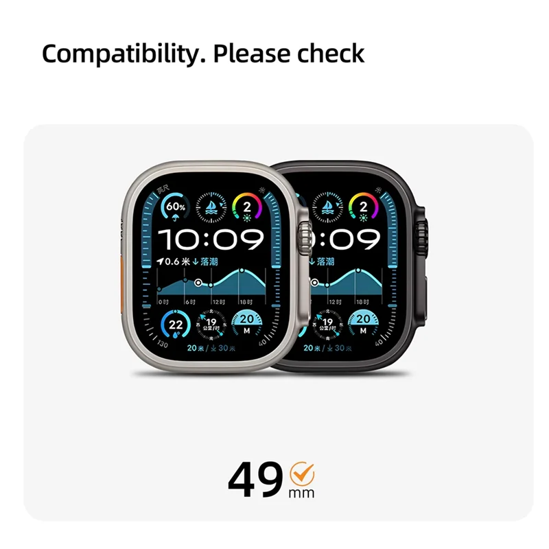 Casing Logam Indah untuk Jam Tangan Ultra 2 49Mm Casing Pelindung Penutup Bumper Putar dengan Cangkang Belakang untuk Iwatch Ultra 2/Ultra