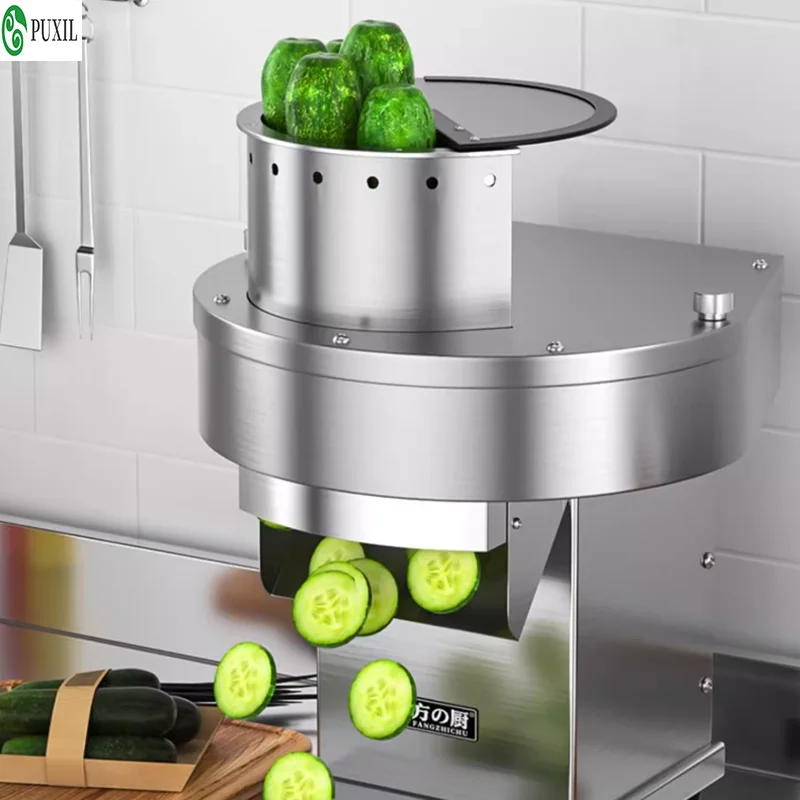 เครื่องตัดผักผลไม้ไฟฟ้า 1-7 มม. เครื่องหั่นพร้อมใบมีดหั่นสําหรับใช้ในบ้านเครื่องแปรรูปผัก