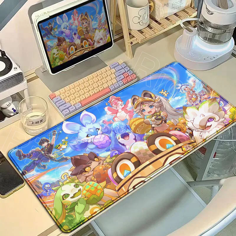 Genshin Impact Muismat Muismat Laptop Gaming PC Accessoires Kinich Mu soi Muusepad Grote Bureaumat Computerspel Toetsenbord Tapijt