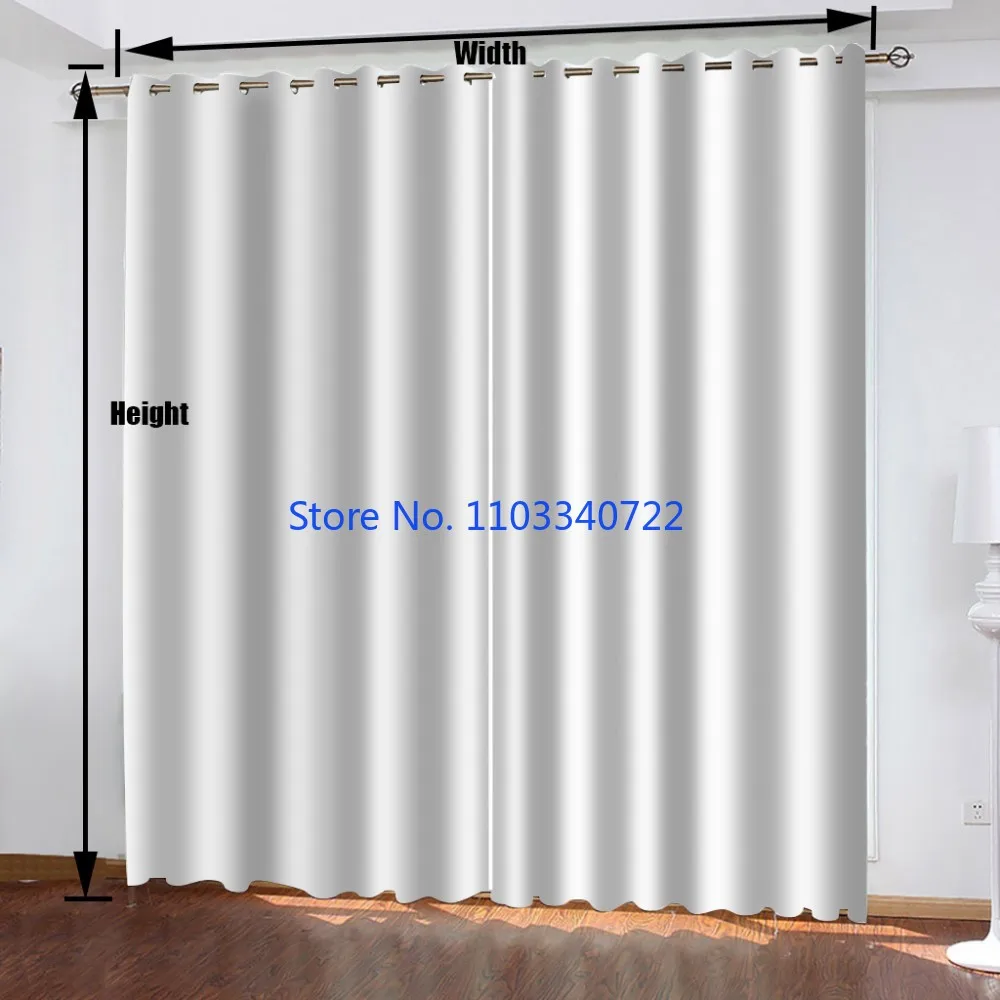 Link Custom Logo Photo 3D Blackout Windows Curtains for Living Room Curtain Divider POD Home Decor with Top Ring 2 panels