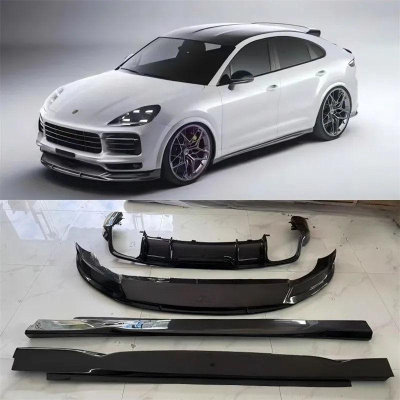 

Для Porsche Cayenne SUV 2018-2023: Комплект обвеса из настоящего карбона – передний сплиттер, задний диффузор, боковые пороги, спойлер, сплиттер, обвес кузова
