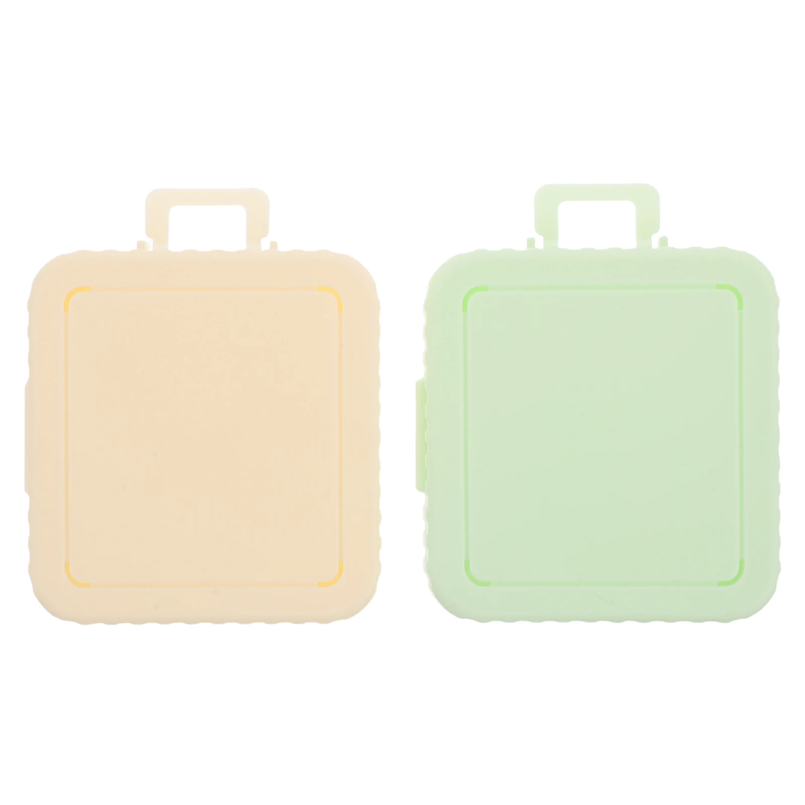 

2pcs Powder Puff Storage Box Large Capacity Travel Friendly Makeup Sponge Holder Container Square Design Plastic Case