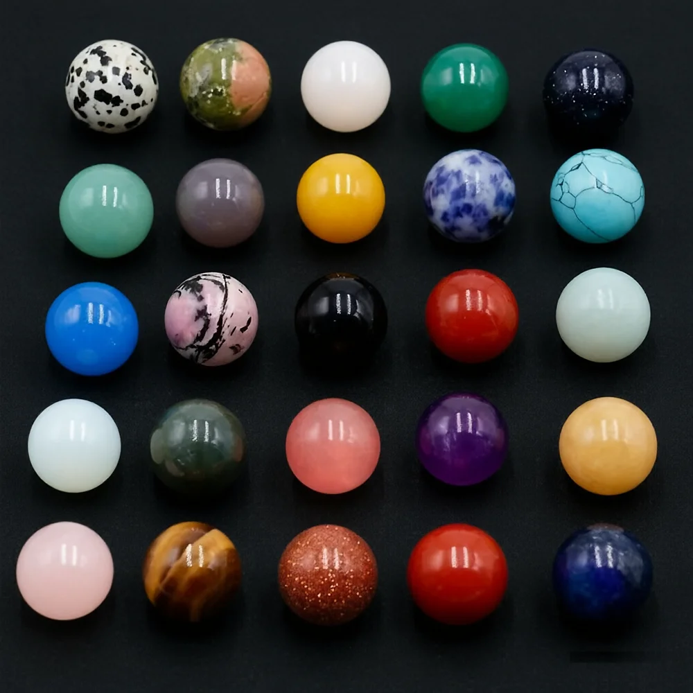 

25mm Crystal Ball Natural Stones Healing Gemstone Lapis Amethyst Quartz Sphere Energy Meditation Globe Massage Balls Home Decor