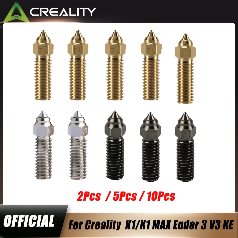 

Creality Ender 3 V3 KE Nozzle Brass Plated Copper Hardened Steel High Speed Nozzles For Ender 3 V3 KE/K1 / K1 Max / CR-M4 ﻿