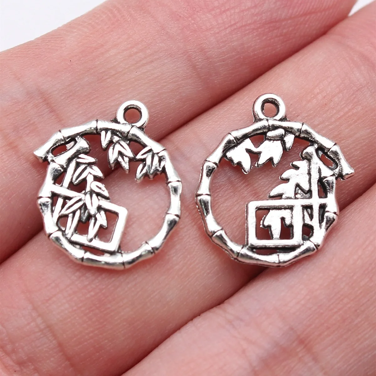 IFOCUS 20pcs/Lot Chinese Style Bamboo House Charms For DIY Jewelry Making Zinc Alloy 17x18mm/0.67x0.71inch