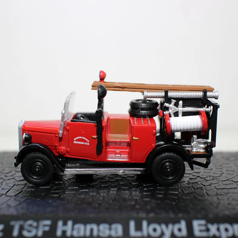 Diecast escala 1:72 motor de bombeamento de água escada caminhão simulação modelo de carro decoração brinquedo coleção lembrança presente exibição