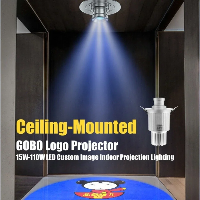 Custom Logo GOBO Projector Light Ceiling Recessed Downlight 15W-110W for Night Club Bar LED Lighting