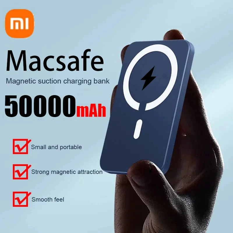 Xiaomi 500000mAh Magnetic Wireless Power Bank External Portable Battery For Iphone 12 13 14 15 Pro Max Portable Charger