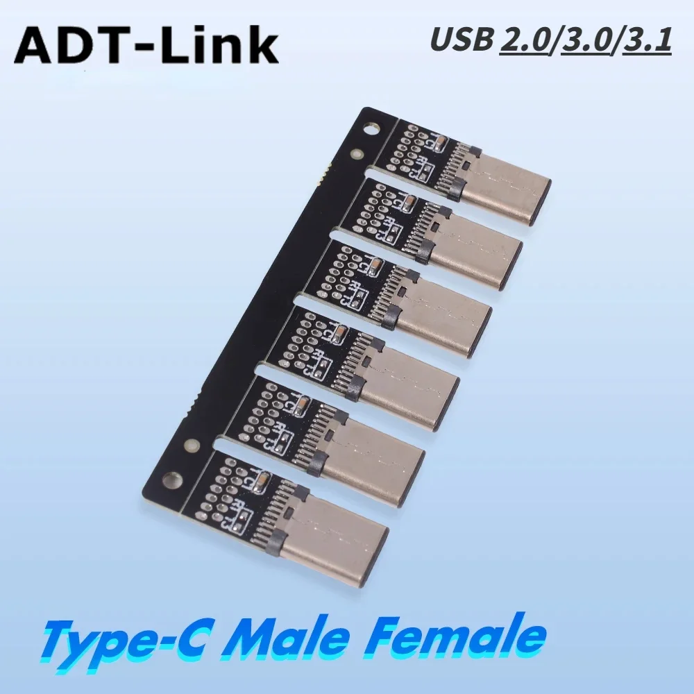 ADT-Link USB 2.0 3.0 3.1 Type-C Connectors Female Male DIY Solder Plugs Adapter USB C Type C 12pin 13pin 20pin 5/10/20Gbps Plugs