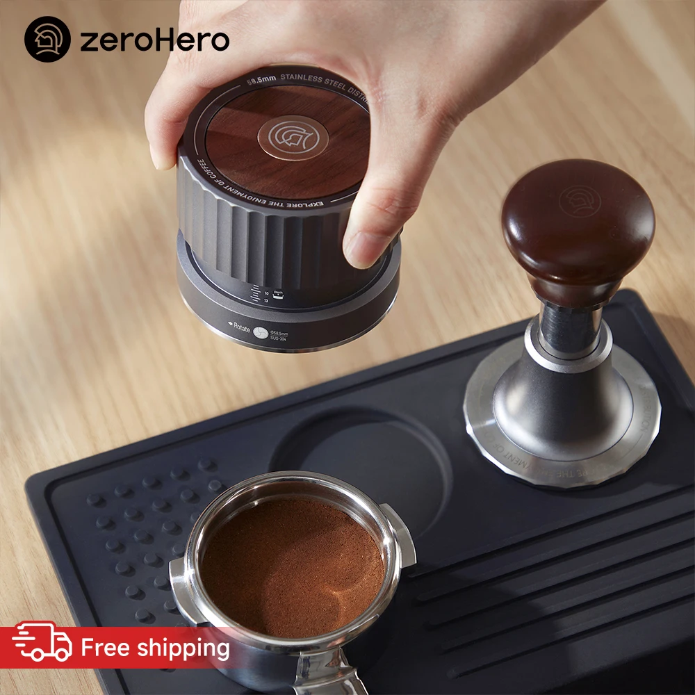 zeroHero Thor Gravity Distributor Pro Air Gravity Design Adjustment Free 58.5mm Espresso Coffee Leveler for Home Barista Kit Pro