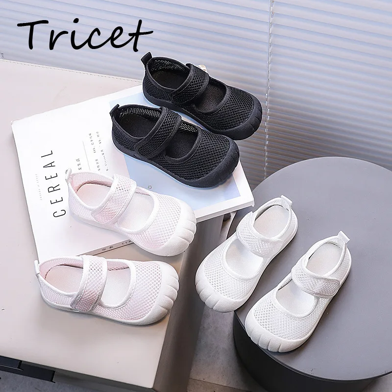 Zapatos informales de malla transpirable para bebé, niño y niña, zapatillas deportivas de fondo suave con bucle de gancho, Verano