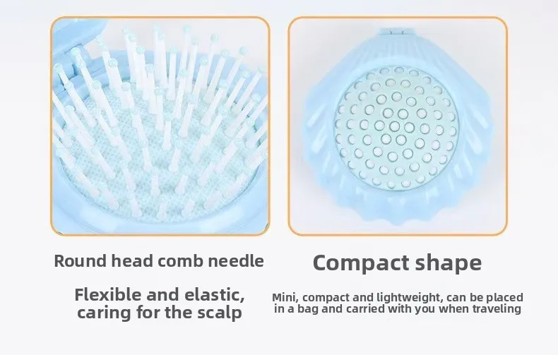 1PC Portable Folding Shell Comb Electric Plating Pearlized Hairdressing Comb Airbag Combs Professional Salon Hairdressing Tools