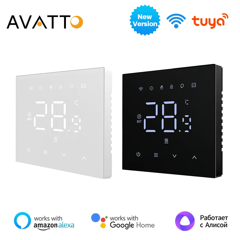 AVATTO Tuya Smart Thermostat，WiFi Electric Heating Water Gas Boiler Temperature Controller Works With Google Home Alexa Alice