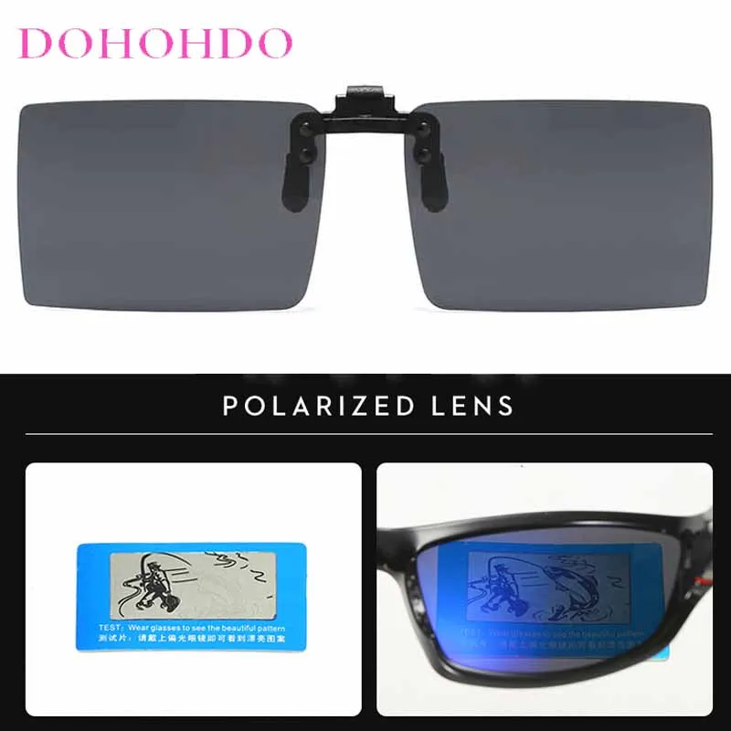 

Polarized Photochromic Lenses Night Vision Clip-on Flip-up Lens Anti-Glare UV400 Square Driving Shades Women Fishing Goggles Man