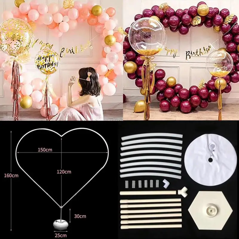 Heart Shaped Balloon Arch Frame Ring DIY Balloon Arch Garland Stand Kit For Outdoors Weddings Anniversary Decorations